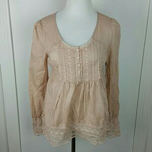 BB DAKOTA l Baby Doll Lace Blush Top D1